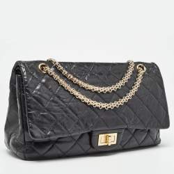 Chanel Black Quilted Aged Leather 227 Reissue 2.55 Flap Bag