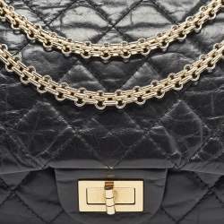 Chanel Black Quilted Aged Leather 227 Reissue 2.55 Flap Bag