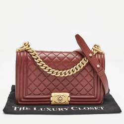 Chanel Red Quilted Leather Medium Boy Flap Bag