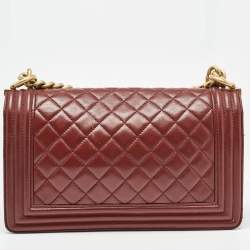 Chanel Red Quilted Leather Medium Boy Flap Bag