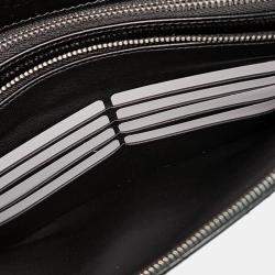 Pre Owned Chanel Black/White Vintage Leather 31 Flap Clutch Bag