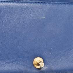 Chanel Blue Quilted Leather Medium Boy Flap Bag