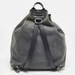 Chanel Dark Grey Denim Sequins Deauville Backpack