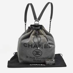 Chanel Dark Grey Denim Sequins Deauville Backpack