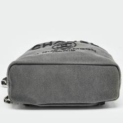 Chanel Dark Grey Denim Sequins Deauville Backpack
