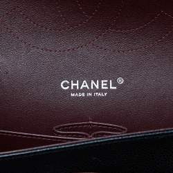 Pre Owned Chanel Black Caviar Quilted Leather Jumbo Classic Double Flap Bag