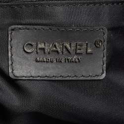 Pre Owned Chanel Black Cube Quilted Nylon Sports Ligne Messenger Bag