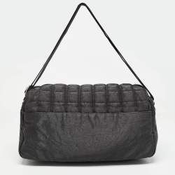 Pre Owned Chanel Black Cube Quilted Nylon Sports Ligne Messenger Bag