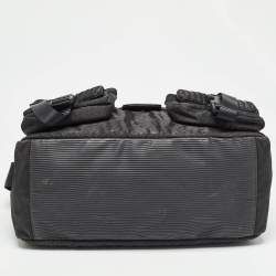 Pre Owned Chanel Black Cube Quilted Nylon Sports Ligne Messenger Bag