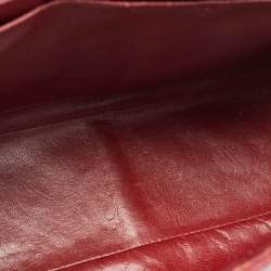 Pre Owned Chanel Red Quilted Caviar Leather Jumbo Classic Single Flap Bag