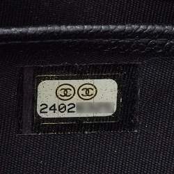 Chanel Black Quilted Leather Large Boy Gusset Flap Wallet