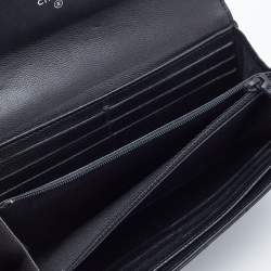 Chanel Black Quilted Leather Large Boy Gusset Flap Wallet
