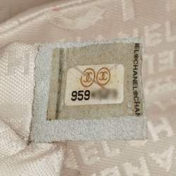 Pre Owned Chanel Peach Square Quilt Patent Leather Diagonal CC Flap Bag