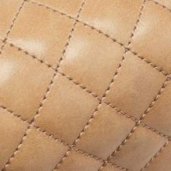 Pre Owned Chanel Brown Marble Effect Quilted Leather New Medium Boy Flap Bag