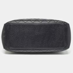Pre Owned Chanel Black Quilted Caviar Leather Grand Shopping Tote