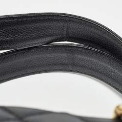 Pre Owned Chanel Black Quilted Caviar Leather Grand Shopping Tote