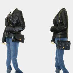 Chanel Black Leather  Vintage Diana Flap Bag