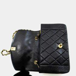 Chanel Black Leather  Vintage Diana Flap Bag