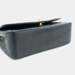 Chanel Black Leather  Vintage Diana Flap Bag