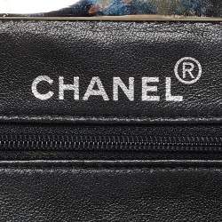 Pre Owned Chanel Black Quilted Velvet CC Frame Top Handle Bag
