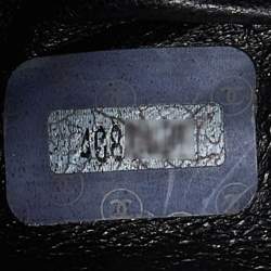 Pre Owned Chanel Black Quilted Velvet CC Frame Top Handle Bag