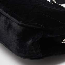 Pre Owned Chanel Black Quilted Velvet CC Frame Top Handle Bag