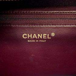 Chanel Red Lambskin Leather Bowling Bag