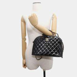 Chanel Black Patent Leather Top Handle Bag