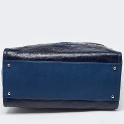 Chanel Navy Blue Leather Large Deauville Tote