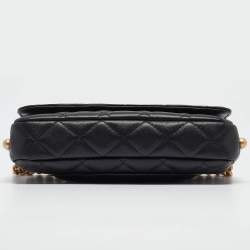 مملوكة مسبقًا Chanel Black Quilted Leather Pearl WOC Bag