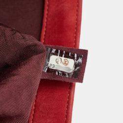 Chanel Red Suede Medium Chevron Boy Bag