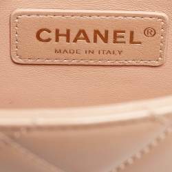 Pre Owned Chanel Beige Quilted Leather Perfect Fit Flap Bag