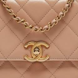 Pre Owned Chanel Beige Quilted Leather Perfect Fit Flap Bag