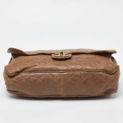 Pre Owned Chanel Brown Quilted Caviar Leather Large Shiva Flap Bag