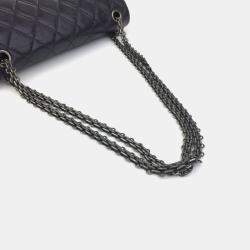 Chanel Black Quilted Aged Calfskin 2.55 Reissue 227 Double Flap Shoulder Bag