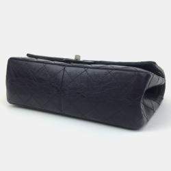 Chanel Black Quilted Aged Calfskin 2.55 Reissue 227 Double Flap Shoulder Bag
