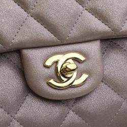 Chanel Iridescent Pink Leather Classic Clutch On Chain 