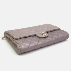 Chanel Iridescent Pink Leather Classic Clutch On Chain 