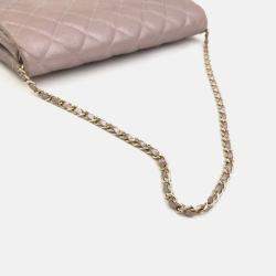 Chanel Iridescent Pink Leather Classic Clutch On Chain 