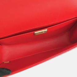 Chanel Red Patent Leather Medium Boy Shoulder Bag