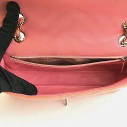 Chanel Peach Patent Leather Flap Shoulder Bag