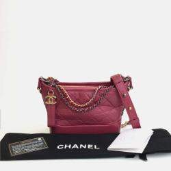 Chanel Pink Leather Small Gabrielle Shoulder Bags