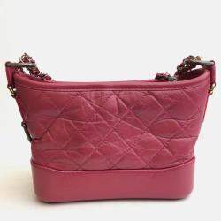 Chanel Pink Leather Small Gabrielle Shoulder Bags