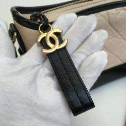 Chanel Beige/Black Leather Small Gabrielle Shoulder Bag