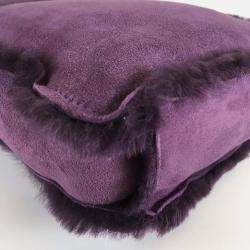 Chanel 2000s Purple Shearling and Suede Mini Logo Bag