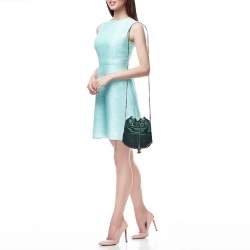 Pre Owned Chanel Green Quilted Leather Small Gabrielle Bucket Bag