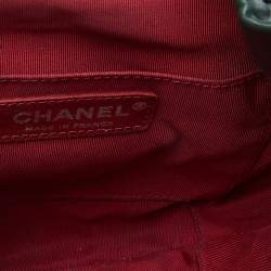 Pre Owned Chanel Green Quilted Leather Small Gabrielle Bucket Bag