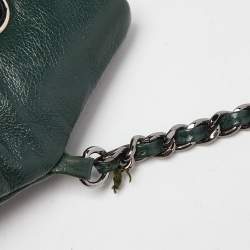 Pre Owned Chanel Green Quilted Leather Small Gabrielle Bucket Bag