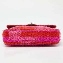 Pre Owned Chanel Multicolor Tweed Medium Classic Single Flap Bag