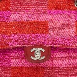 Pre Owned Chanel Multicolor Tweed Medium Classic Single Flap Bag